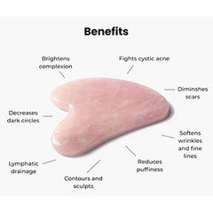 Rose Quartz Gua Sha Facial Tool Crystal Self Care Women Skincare
