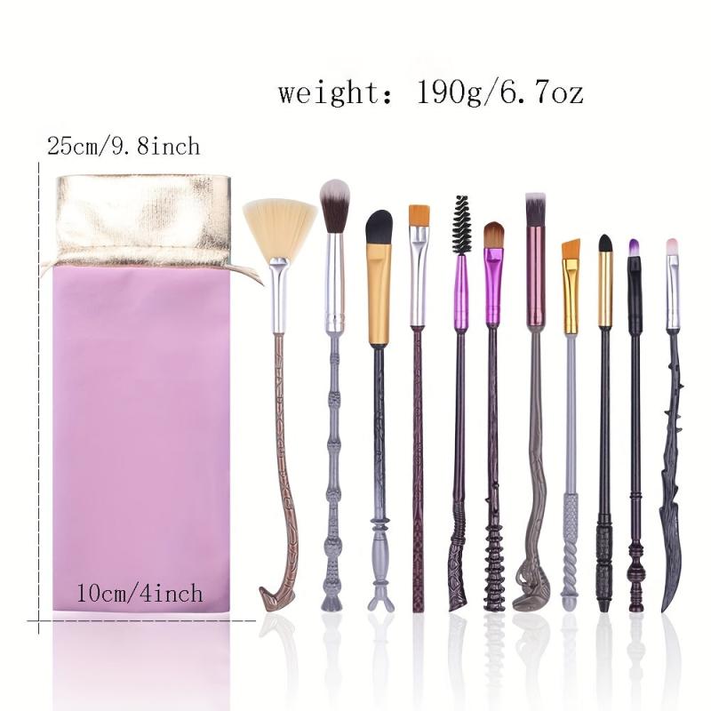 11PCS Wizard Wand Makeup Brushes Set Halloween Party Gift For Women