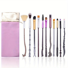 11PCS Wizard Wand Makeup Brushes Set Halloween Party Gift For Women