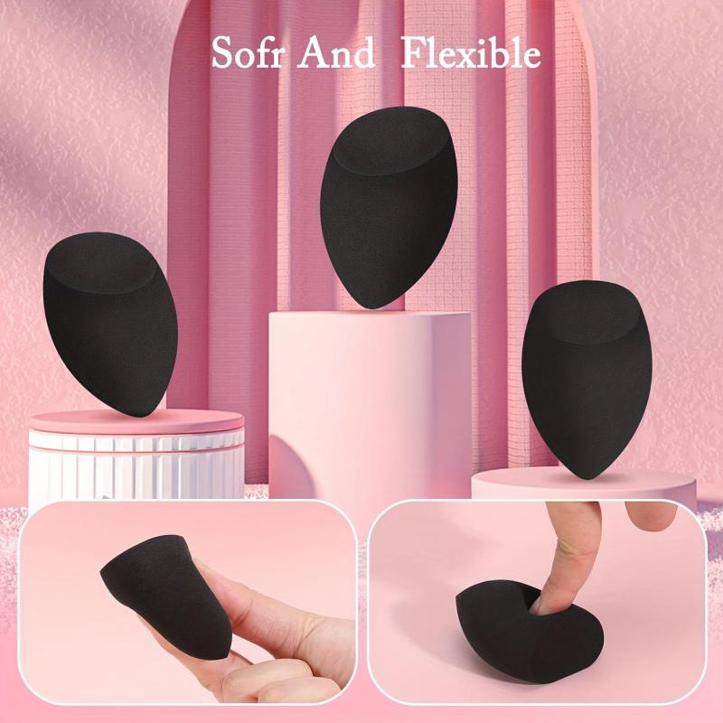 3pcs Olive Water Drop Shape Powder Puff Makeup Sponge