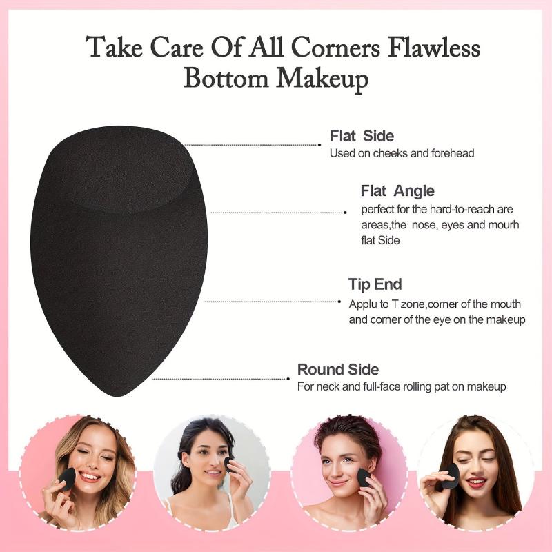 3pcs Olive Water Drop Shape Powder Puff Makeup Sponge