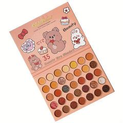 35-Color Eyeshadow Palette Brown Yellow Pigment