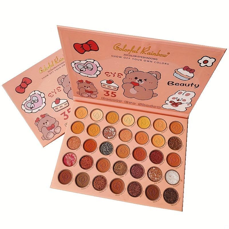 35-Color Eyeshadow Palette Brown Yellow Pigment