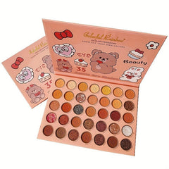 35-Color Eyeshadow Palette Brown Yellow Pigment