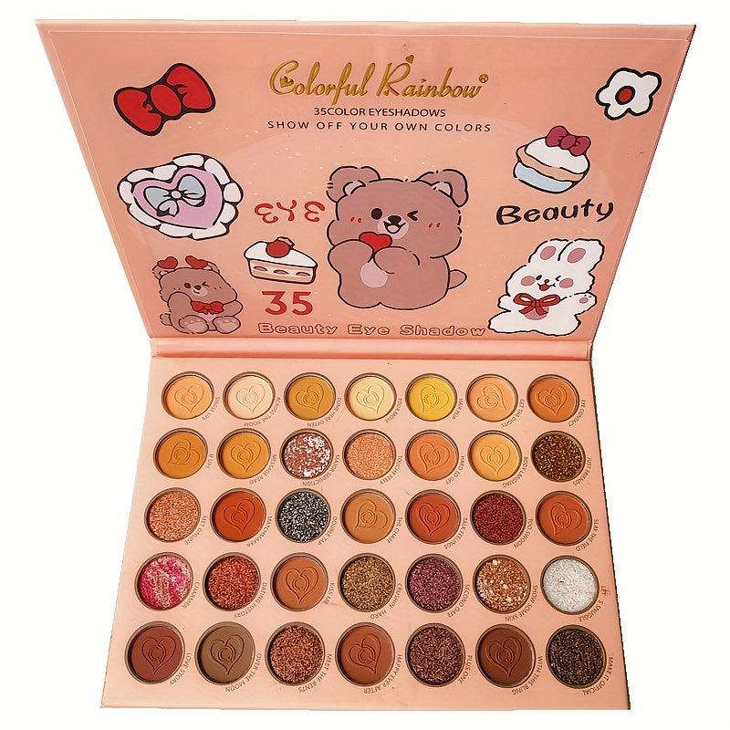 35-Color Eyeshadow Palette Brown Yellow Pigment
