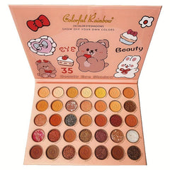 35-Color Eyeshadow Palette Brown Yellow Pigment