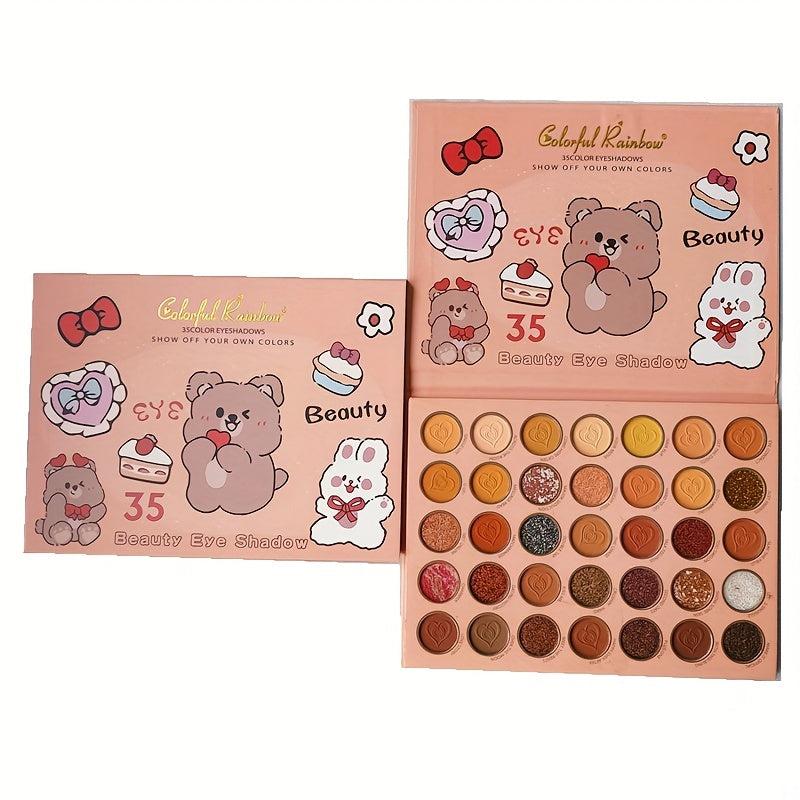 35-Color Eyeshadow Palette Brown Yellow Pigment