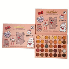35-Color Eyeshadow Palette Brown Yellow Pigment