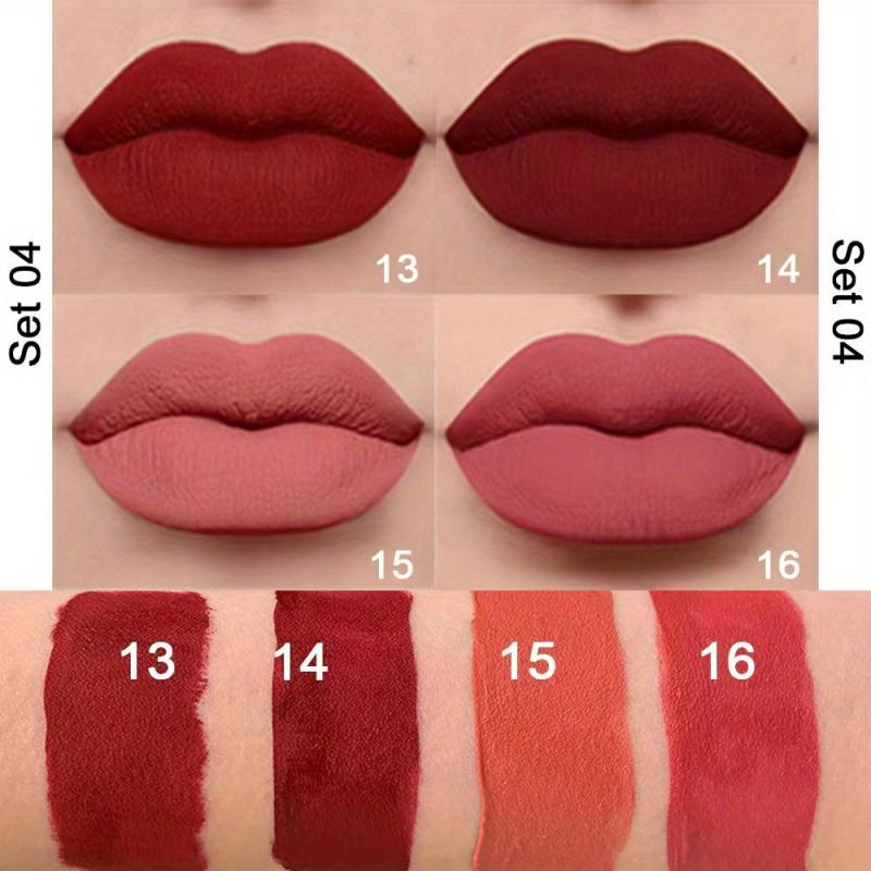 4 pcs Mini Smoke Pipe Lipstick Set for Women in Pink Rose and Mauve Shades