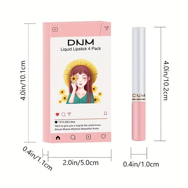 4 pcs Mini Smoke Pipe Lipstick Set for Women in Pink Rose and Mauve Shades
