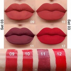 4 pcs Mini Smoke Pipe Lipstick Set for Women in Pink Rose and Mauve Shades