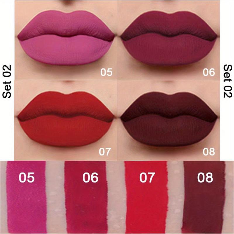 4 pcs Mini Smoke Pipe Lipstick Set for Women in Pink Rose and Mauve Shades