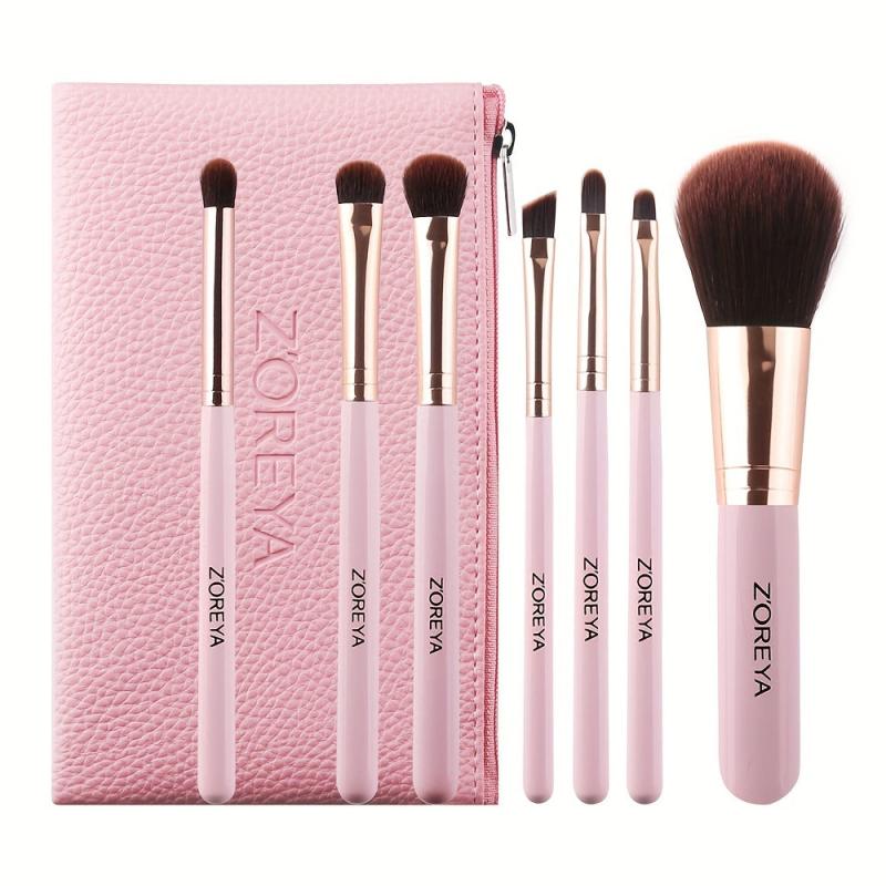 7 Pcs Makeup Brushes Set With Bag For Powder Foundation Eyebrows Face Lip Brushe