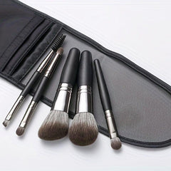 5Pcs Makeup Brushes Set With Case Soft Hair Mini Portable Face Eye Cosmetic