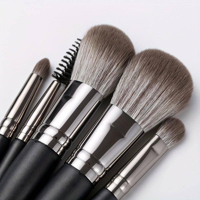 5Pcs Makeup Brushes Set With Case Soft Hair Mini Portable Face Eye Cosmetic