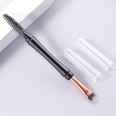 Double Ended Makeup Brush Eyelash Curler & Eyeshadow Brush