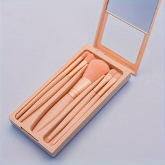 5pcs Makeup Brush Set with Mirror Portable Brushes Set for Travel