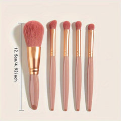 5pcs Makeup Brush Set with Mirror Portable Brushes Set for Travel