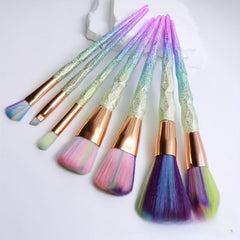 7pcs Colorful Makeup Brush Set Synthetic Bristles