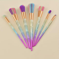 7pcs Colorful Makeup Brush Set Synthetic Bristles
