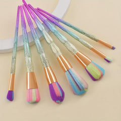 7pcs Colorful Makeup Brush Set Synthetic Bristles