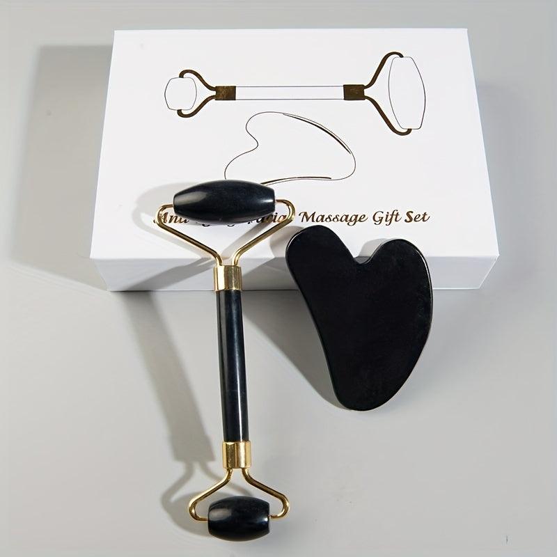 Jade Roller & Gua Sha Massager for Face Eyes Neck and Body