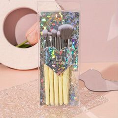 5pcs Makeup Brush Set with Non-Slip Handle and Portable Bag