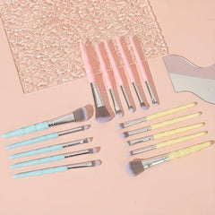 5pcs Makeup Brush Set with Non-Slip Handle and Portable Bag