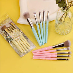 5pcs Makeup Brush Set with Non-Slip Handle and Portable Bag