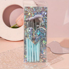 5pcs Makeup Brush Set with Non-Slip Handle and Portable Bag
