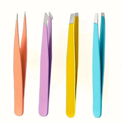 4pcs Stainless Steel Tweezers Set Precision For Ingrown Hair Removal
