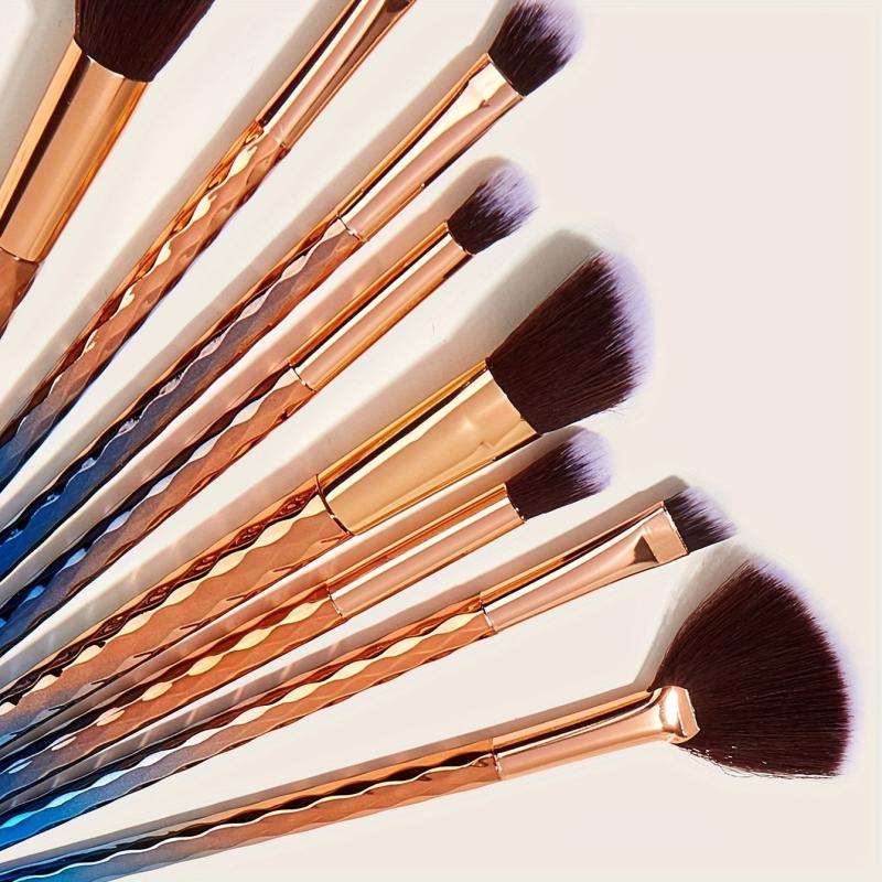 8pcs Water Ripple Plastic Handle Makeup Brush Set