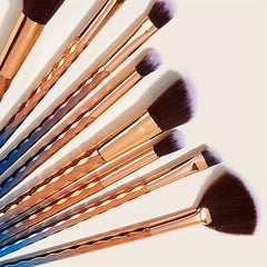 8pcs Water Ripple Plastic Handle Makeup Brush Set