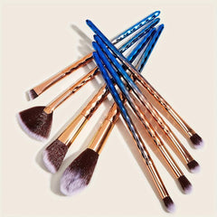 8pcs Water Ripple Plastic Handle Makeup Brush Set