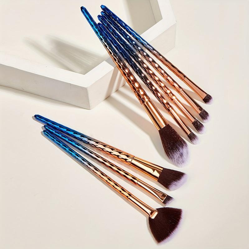 8pcs Water Ripple Plastic Handle Makeup Brush Set