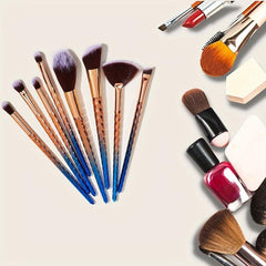 8pcs Water Ripple Plastic Handle Makeup Brush Set