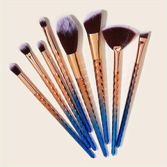 8pcs Water Ripple Plastic Handle Makeup Brush Set