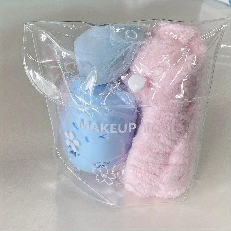Makeup Egg Face Wash Hair Band Brush Set