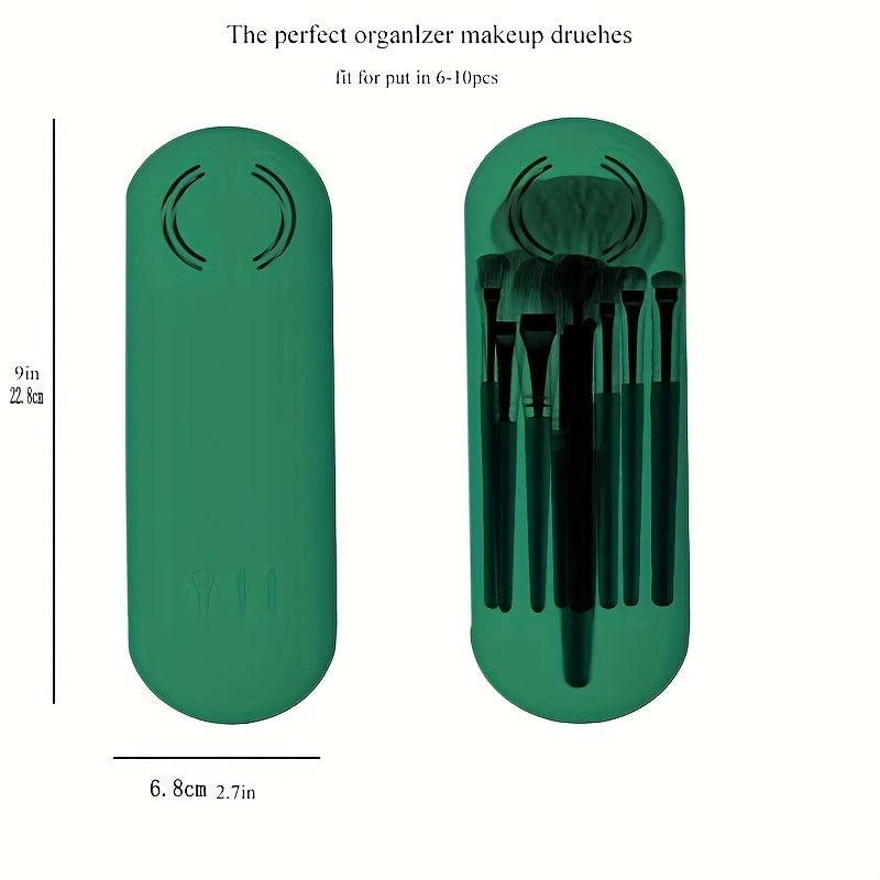 Silicone Makeup Brush Storage Bag Portable and Dustproof Beauty Tool Organizer
