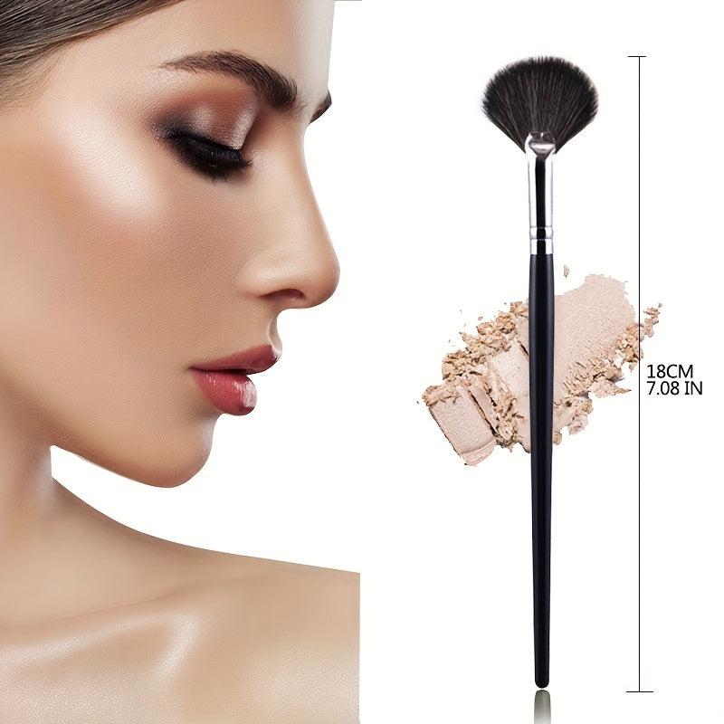 Loose Powder Brush Makeup Blush Fan Shaped Highlighter Partial Face Powder