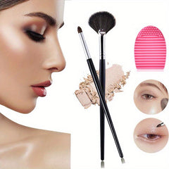 Loose Powder Brush Makeup Blush Fan Shaped Highlighter Partial Face Powder