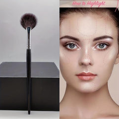 Loose Powder Brush Makeup Blush Fan Shaped Highlighter Partial Face Powder