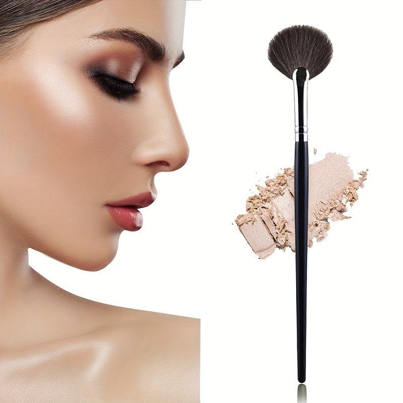 Loose Powder Brush Makeup Blush Fan Shaped Highlighter Partial Face Powder