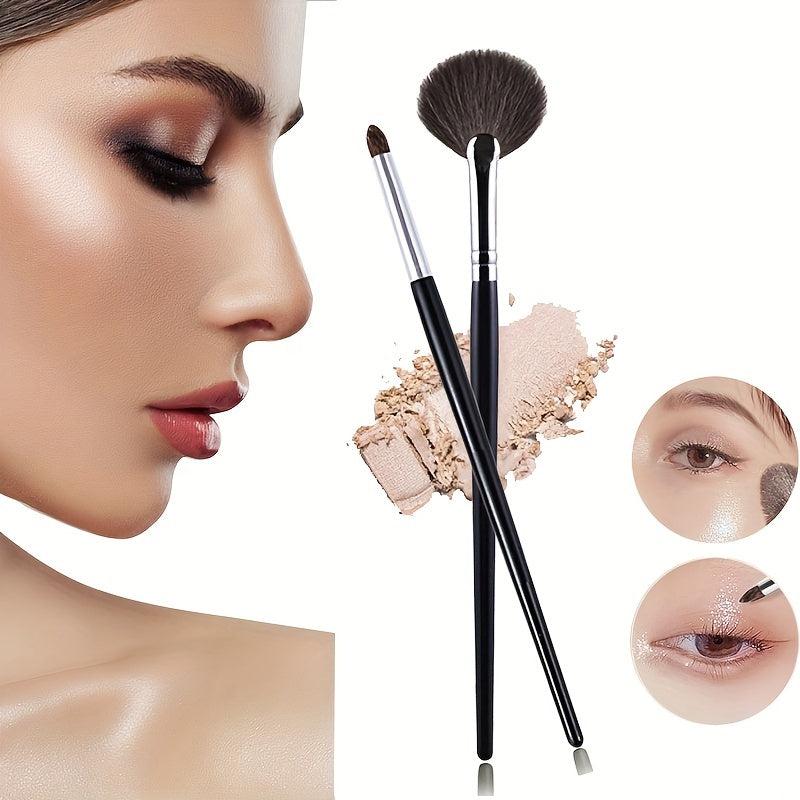 Loose Powder Brush Makeup Blush Fan Shaped Highlighter Partial Face Powder