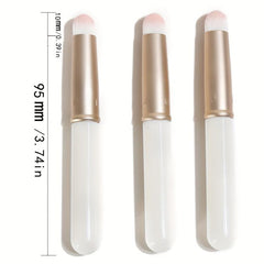 3pcs Round Head Lipstick Brushes With Cover
