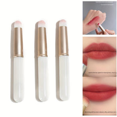 3pcs Round Head Lipstick Brushes With Cover