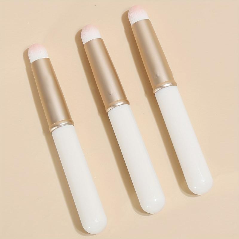 3pcs Round Head Lipstick Brushes With Cover