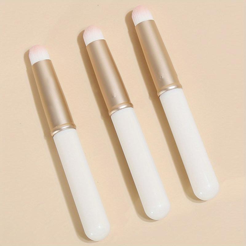 3pcs Round Head Lipstick Brushes With Cover