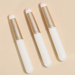 3pcs Round Head Lipstick Brushes With Cover