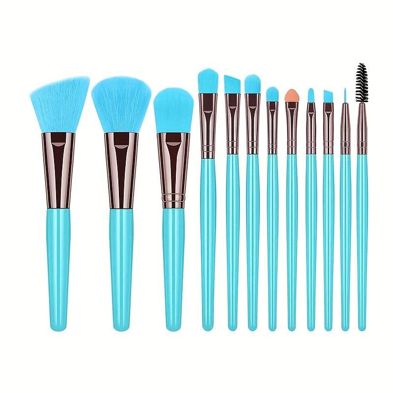 12pcs Makeup Brush Set Foundation Powder Eye Shadows Blush Brushes